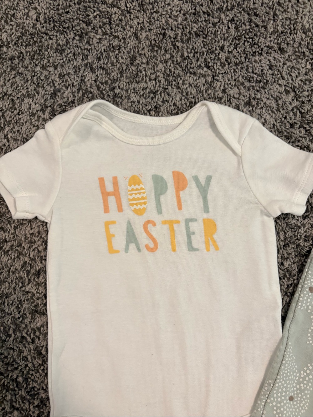 Carter's White Baby Bodysuit with Mint Accents - Picture 2 of 4